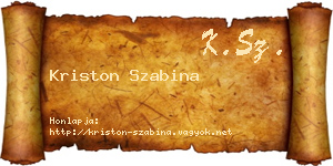 Kriston Szabina névjegykártya